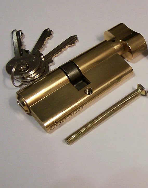 Thumb Turn Euro Cylinder Lock for PVC Doors 40/55 mm Brass finish [Misc