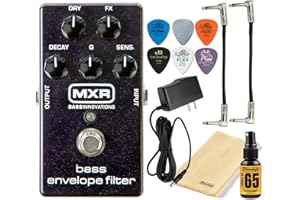 MXR M82 Analog Bass Envelope Filter Effects Pedal True Bypass with Tonebird 9v Power Supply, Patch Cable, Polish, Picks Bundle