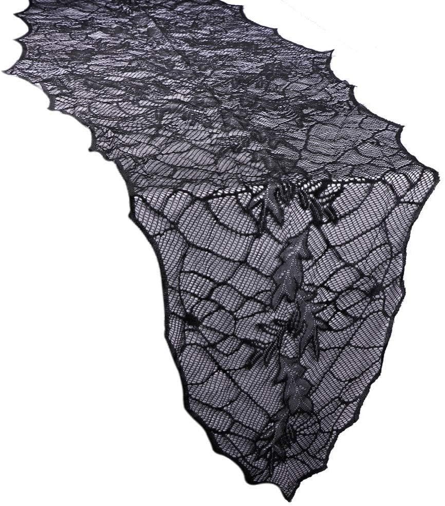 Best Spider Web Lace Tablecloth Indoor Bar Decor Table Cover Black