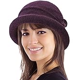 Women Winter Knit 1920s Vintage Bucket Bowler Hat Round Brim Warm Hat
