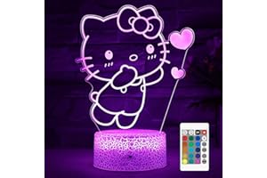 HONRG Love Lamp Kitty Lamp Cat LED Night Light Kitty Gifts 16 Color Kitty Lights Girls Room Decor Lamp with Remote, Dim, Kitty Gifts for Christmas Birthday Boys Girls (Cat lamp 3)