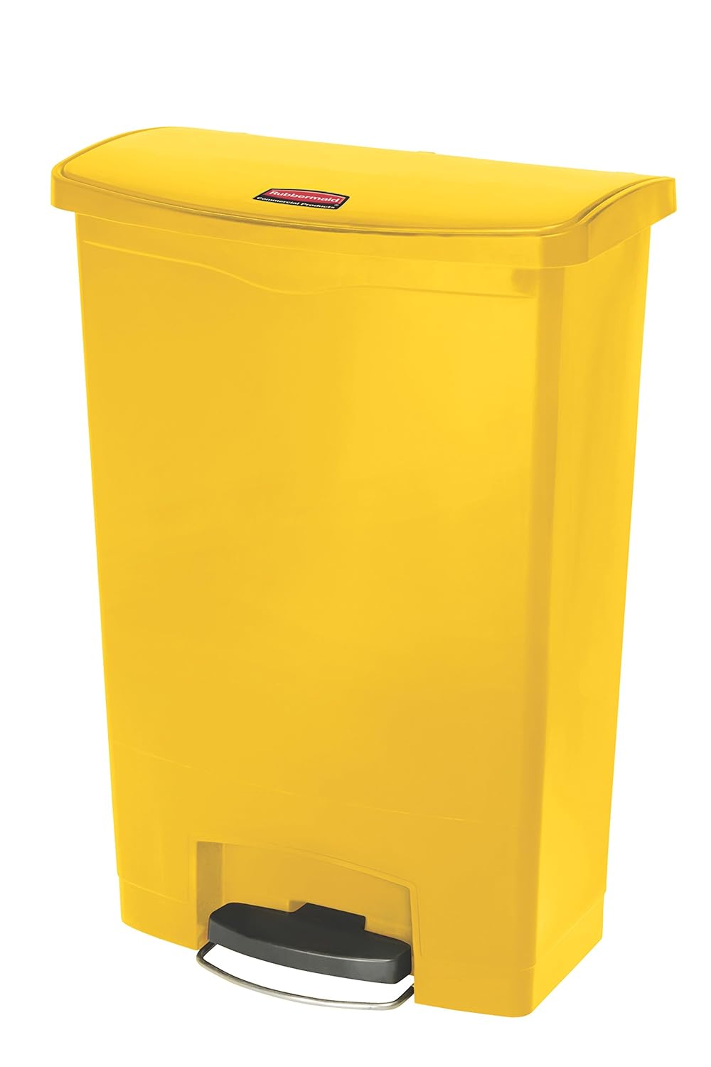 Rubbermaid Commercial Products Slim Jim Step-on Resin Front Step Waste Receptacle Bin 90 Litre Yellow 1883579