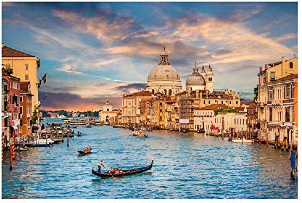 yzbz World Famous Scenery Venice Water City Italy 1000 Adult Wooden Puzzle (Size : 1000 Pieces)