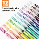 KERIFI Liquid Ink Rollerball Pens 12 Coloured 0.5mm Quick Dry Smooth Writing view 5