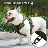 PoyPet No Pull Dog Harness Reflective Easy Control Front Back D Ring Army Green view 2