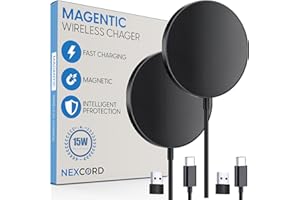 2Pack Magnetic Wireless Charger iPhone, 15W Charger, Wireless Charging Pad, Fast Charger for iPhone 17/16/15/14/13/12 Pro Max