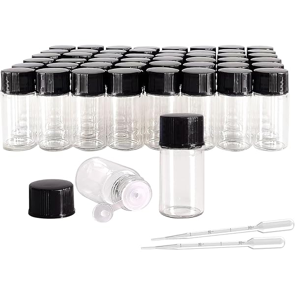 8ml Sample Vials JJKMALL- 50Pcs Clear Sample Glass Bottles Mini 1ml 1 ...