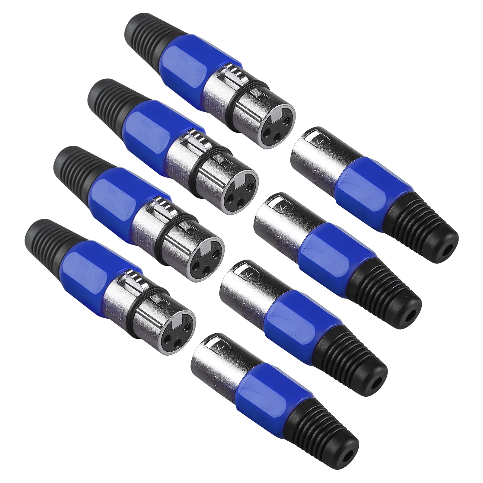 4 Set XLR Male Female Connectors 3 Pin for Balanced DMX Cable, Cannon Solder Socket for Microphone and Light Control Unit — image 1