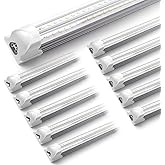 VShape 10 Pack 8FT LED Shop Light, 100W 13000LM 6000K, Super Bright, Upgrade T8 Garage Light, No RF & FM Interference Linkabl