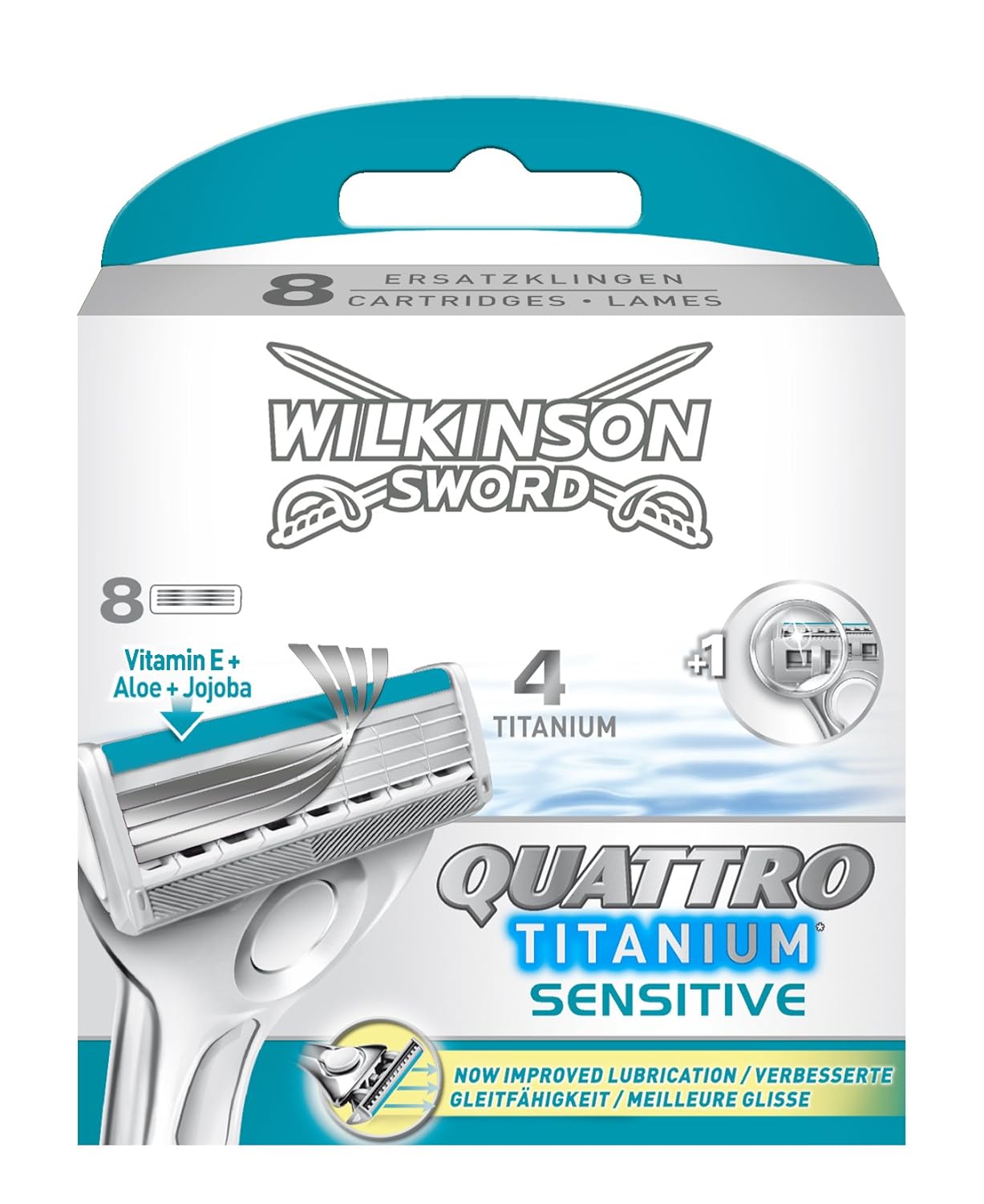 Wilkinson Sword Quattro Titanium Razor Blades 8 Pack Amazon.co.uk