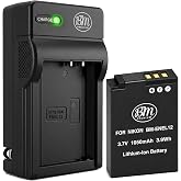 BM Premium EN-EL12 Battery &amp; Charger for Nikon A900, B600, W300 &amp; AW130 | AW100 AW110 AW120 S6300 S8100 S8200 S9050 S9200 S9300 S9400 S9500 S9700 S9900 P310 P330 P340 KeyMission 170, 360