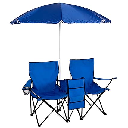 Amazon Com Double Portable Folding Picnic Chair W Umbrella