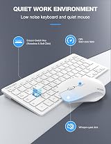 TECKNET Mini Wireless Keyboard and Mouse Set 2.4G USB Receiver 12 Shortcuts view 3
