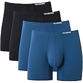 VELISENSE Men's Athletic Spacious Bulge Pouch Underwear, Breathable Mesh Cooling Boxer Briefs for Men 4 Pack