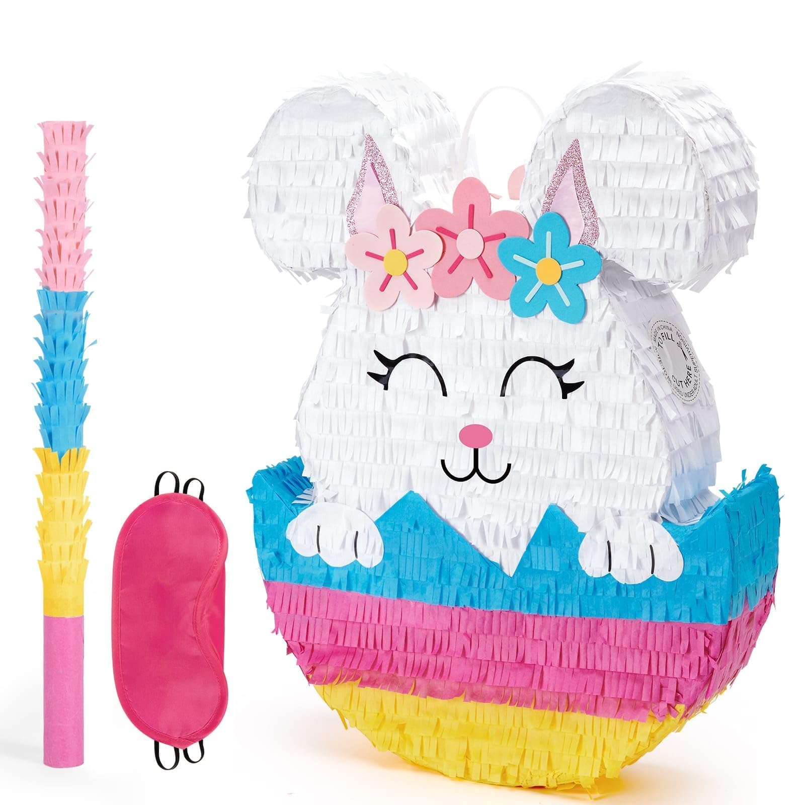 WERNNSAI Easter Bunny Piñata for Kids - Easter Rabbit Piñata Spring ...