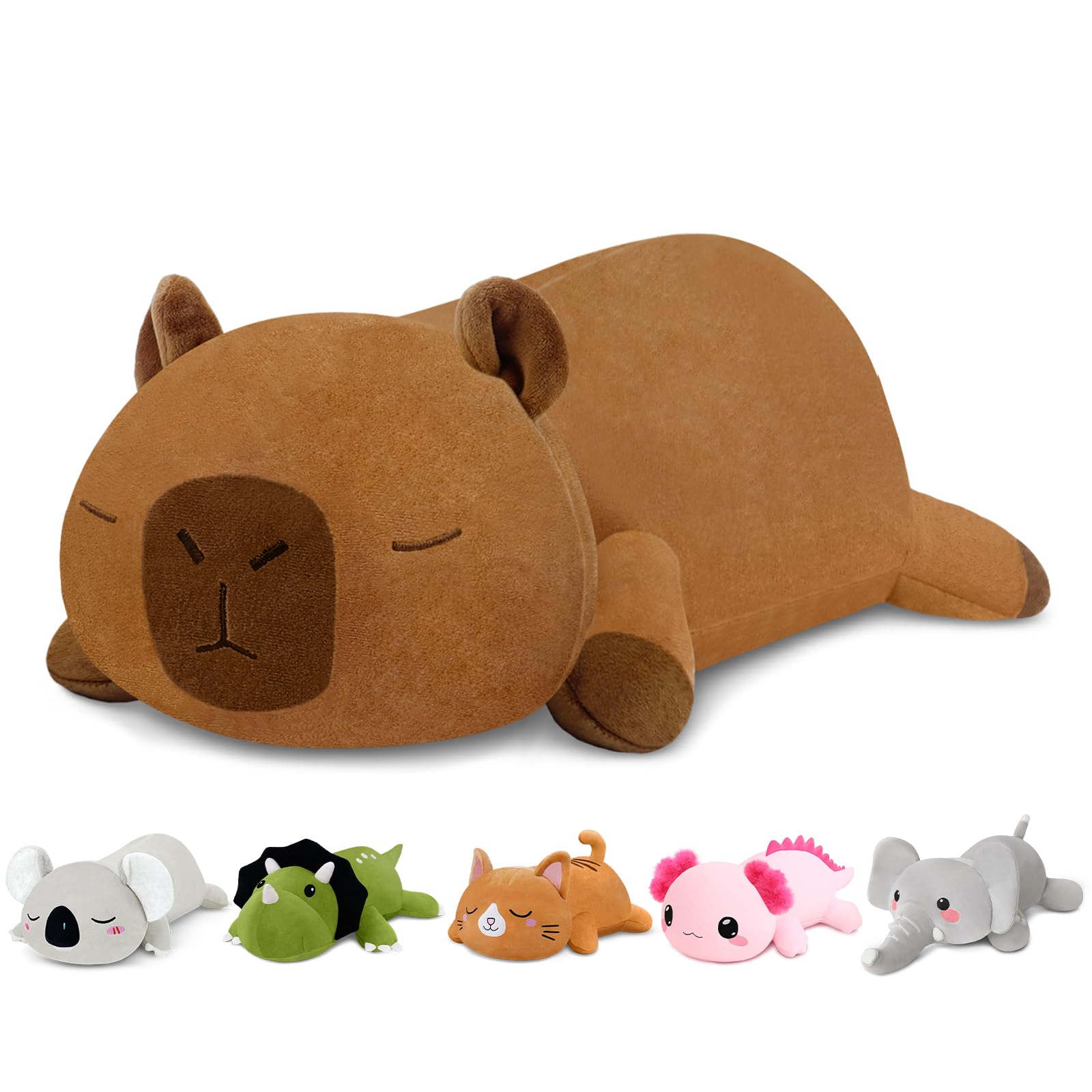 TOYSYM Weighted Stuffed Animals, Capybara Plush with Weighted Beads, Cute Capybara Stuffed Animals Pillow Gifts for Adults Kids Boys Girls 9.8inch