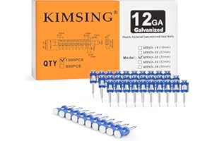 KIMSING MTSD-25 12 Gauge 1 Inch X .109 Inch Smooth Shank Plastic Collated Concrete and Steel Drive Pin Mechanical Galvanized 