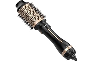 LOVEPS Blow Dryer Brush, Oval Brush for Blow Drying, Hair Dryer Brush One-Step Hot Air Brush and Volumizer, 4 in 1 Styling Tools Brush Hair Dryers for Women, Gold