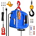 FITHOIST 120V Electric Hoist Winch | 1100lbs 1500W Portable Electric Power Winch with Wireless Remote Control | Vertically & Horizontally Lift 25ft | Overload Protection for Lifting Towing