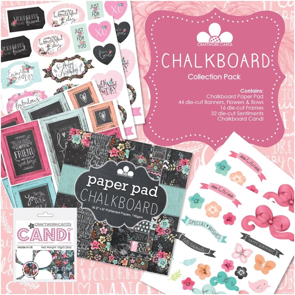 Craftwork Cards Limited Craftwork Cards Collection Pack-Chalkboard, Paper/cardstock, Black, 21 x 21 x 2.3 cm