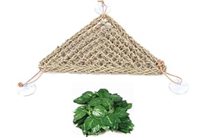 kathson Bearded Dragon Hammock, Reptile Terrarium Leaves with Suction Cups, Bearded Dragon Tank Accessories, Habitat Decor for Chameleon, Lizards, Geckos, and Snakes（16.53 x 12.6 x 12.6 inches, 2 PCS）