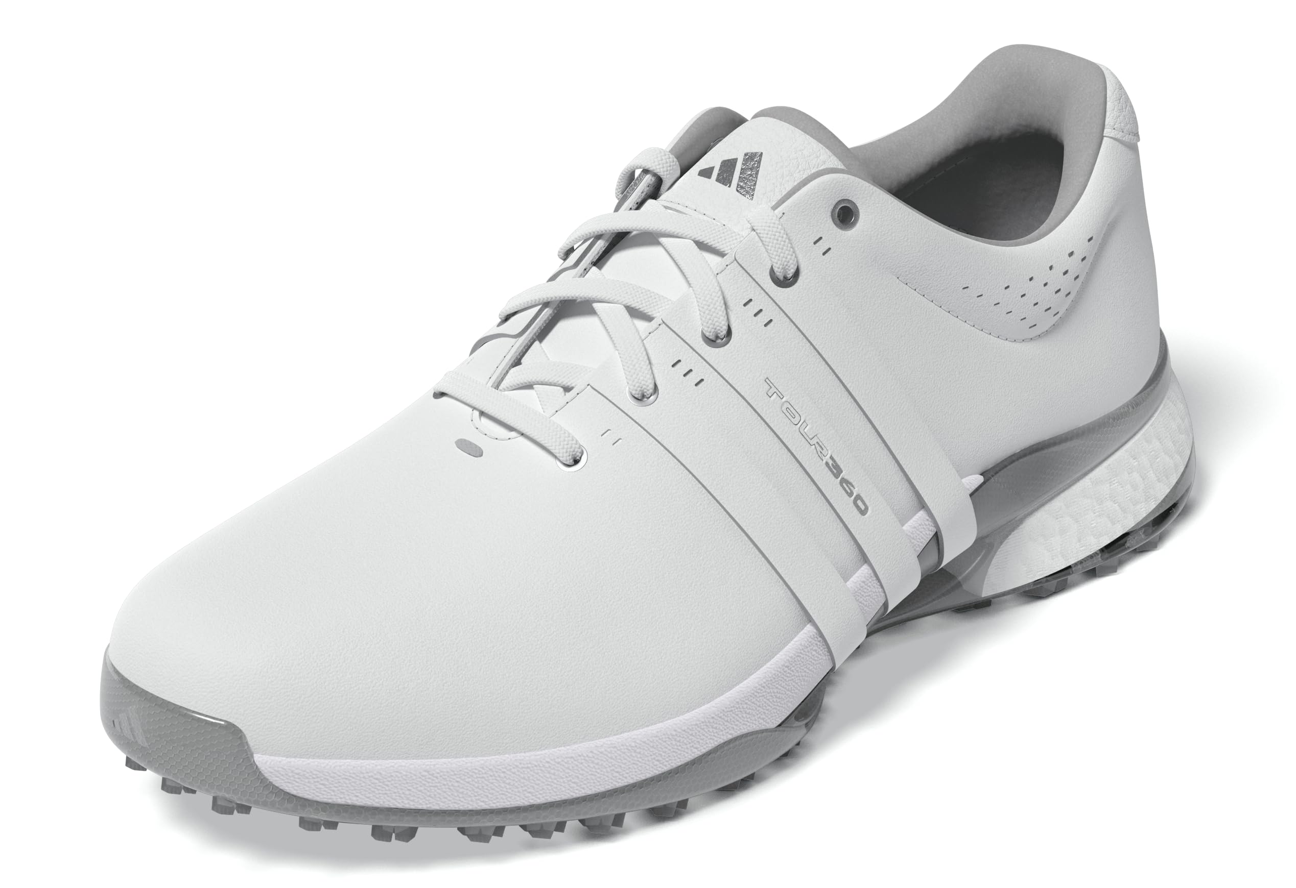 Adidas Men’s Tour360 25 Spikeless Shoes, Footwear White/Footwear White/Silver Metallic, 12.5