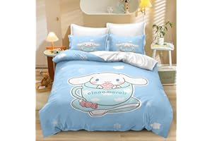 BatTtx Children CIN-namoroll Cartoon Anime 3D Printed Bedding Set 3 Piece Ultra Soft 100% Polyester Duvet Cover Set Includes 1 Duvet Cover and 2 Pillowcases,Gift for Boys and Girls,Adults