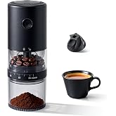 LAMIDO Portable Electric Burr Coffee Grinder, E96T, Matte Black | Grind While Charging, Visual Bean Hopper, 38 External Grind Settings, 1.8X Faster Grinding, 2000 mAh Battery, Ceramic Burr