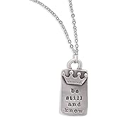LISA LEONARD DESIGNS Pendant Necklace Be Still and Know Charm (Pewter Best Mother's Day Gift Custom Pendant with Embossed Crown Charm