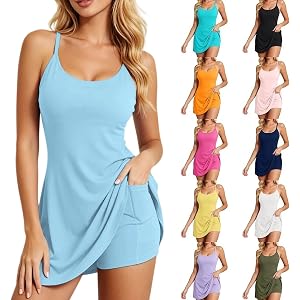 Romper Dresses for Women with Shorts Underneath Summer Athletic Dress Plus Size with Built in Bra