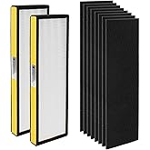 FLT4825 HEPA Filter B Replacement with G-Guardian Air Purifier Models-Replaces AC4820, AC4850,CDAP4500BAC, AC4800, AC4300 AC4900CA AC4825 AC4825E by Blutoget -2 H13 HEPA Filters 8 Carbon Pre-Filters