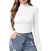 MANGOPOP Women's Mock Turtle Neck Slim Fit Long Sleeve Shirts Fall Fashion Tight Tops Basic Tee Winter Undershirt
