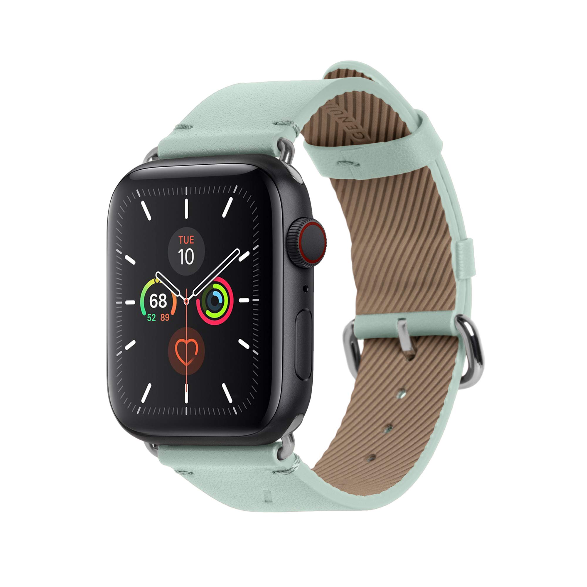 Native Union Classic Strap for Apple Watch 42/44/45mm – Genuine Italian Nappa Leather – Stainless Steel Hardware with Soft Nubuck Leather Backing (Sage)