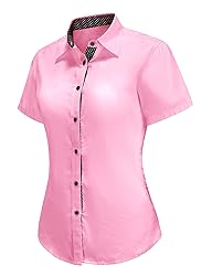 Womens Button Down Shirts Short Sleeve Work Shirts