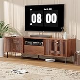 HOMMPA 70'' Mid Century TV Stand for 55/65/75/80 inch TV, Mid Century Entertainment Center with Storage Cabinet & Drawer, Far