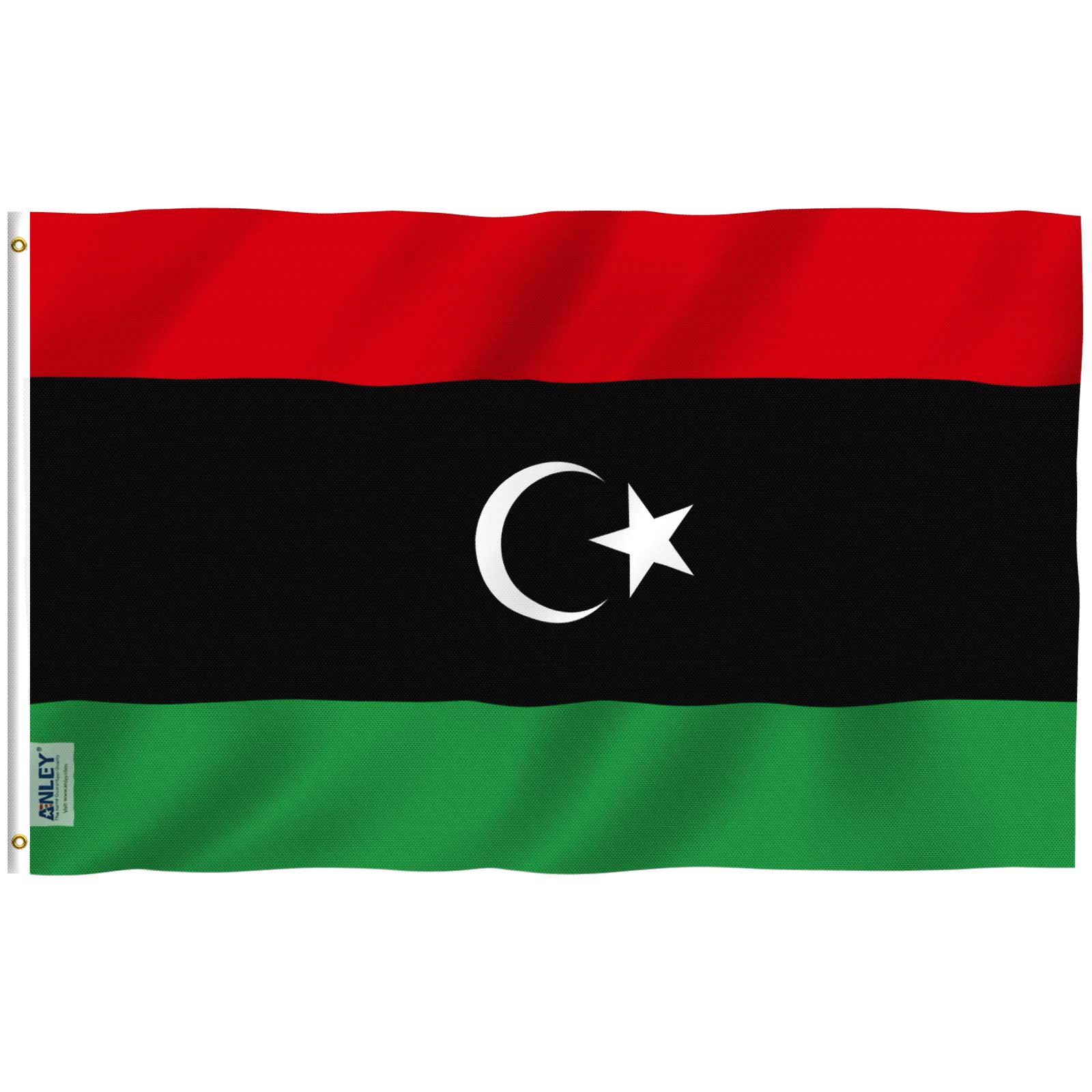 ANLEY Fly Breeze 3x5 Feet Libya flag - Vivid Color and UV Fade Resistant - Canvas Header and Double Stitched - Libyan Flags Polyester with Brass Grommets 3 X 5 Ft