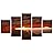 SIGNWIN 5 Panel Canvas Wall Art Sunset in The Mountains for Home Decorations Ready to Hang - 60"x32"