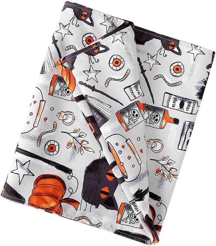 B-COOL Halloween Runner 2 Pack 13x84 Table Runner Polyester Table Runner Gray Orange Dresser Scarves Autumn Ornaments Design Table Runner: Home & Kitchen