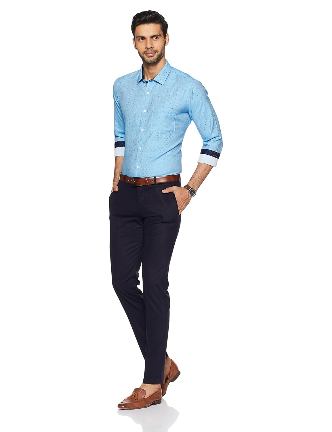 symbol amazon brand men's slim fit formal shirt