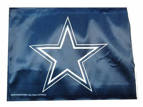 Rico Industries NFL Dallas Cowboys - Navy Car Flag with included Pole Team Color, 16 x 19.5-"