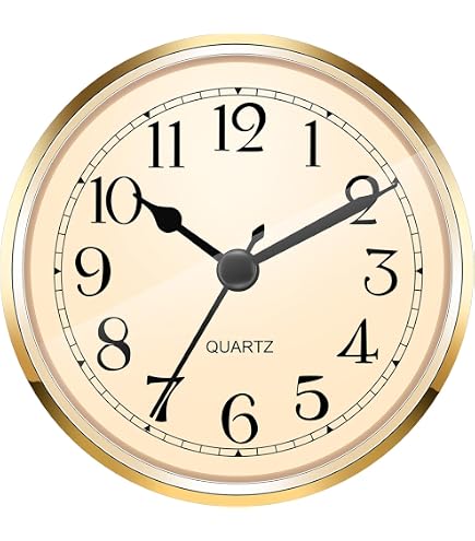 Silver Clock 2.8 Inch Quartz Clock Insert - Gold Tone Mini Clock For ...