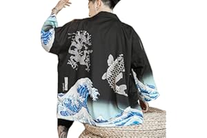 Seidarise Men's Haori Jacket Kimono Cardigan Yukata Noragi Happi Coat