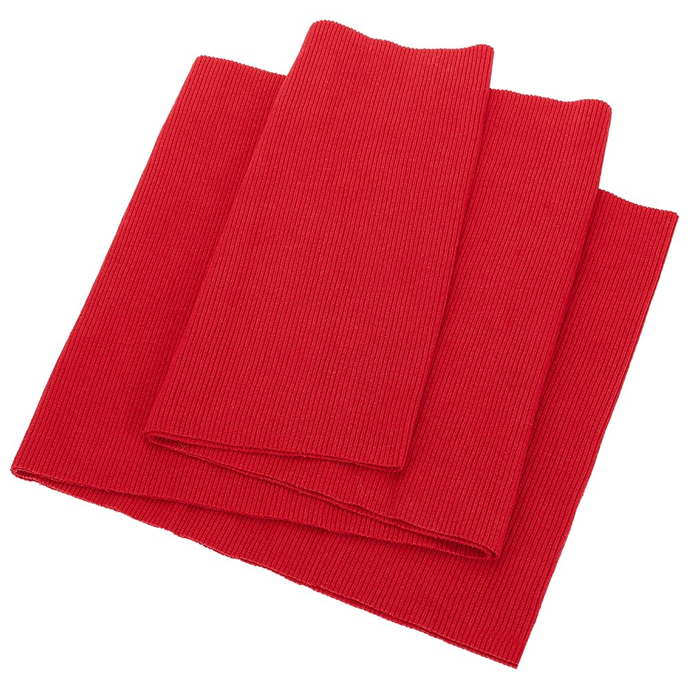 BENECREAT Red Ribbed Knit Stretch Fabric (22x63cm / 8.6x24.8) - Elasticated Ribbed Cuff Material for T-Shirts, Jackets, Dresses & Sewing Crafts