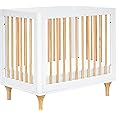 Babyletto Lolly 4-in-1 Convertible Mini Crib and Twin Bed with Toddler Bed Conversion Kit in White and Natural, Greenguard Gold Certified
