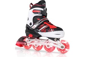 LEJIJIT Adjustable Kids Inline Skates for Girls Boys Children Beginners, Inline Skates with Light Up Wheels for Kids and Youth for Indoor Outdoor Sports