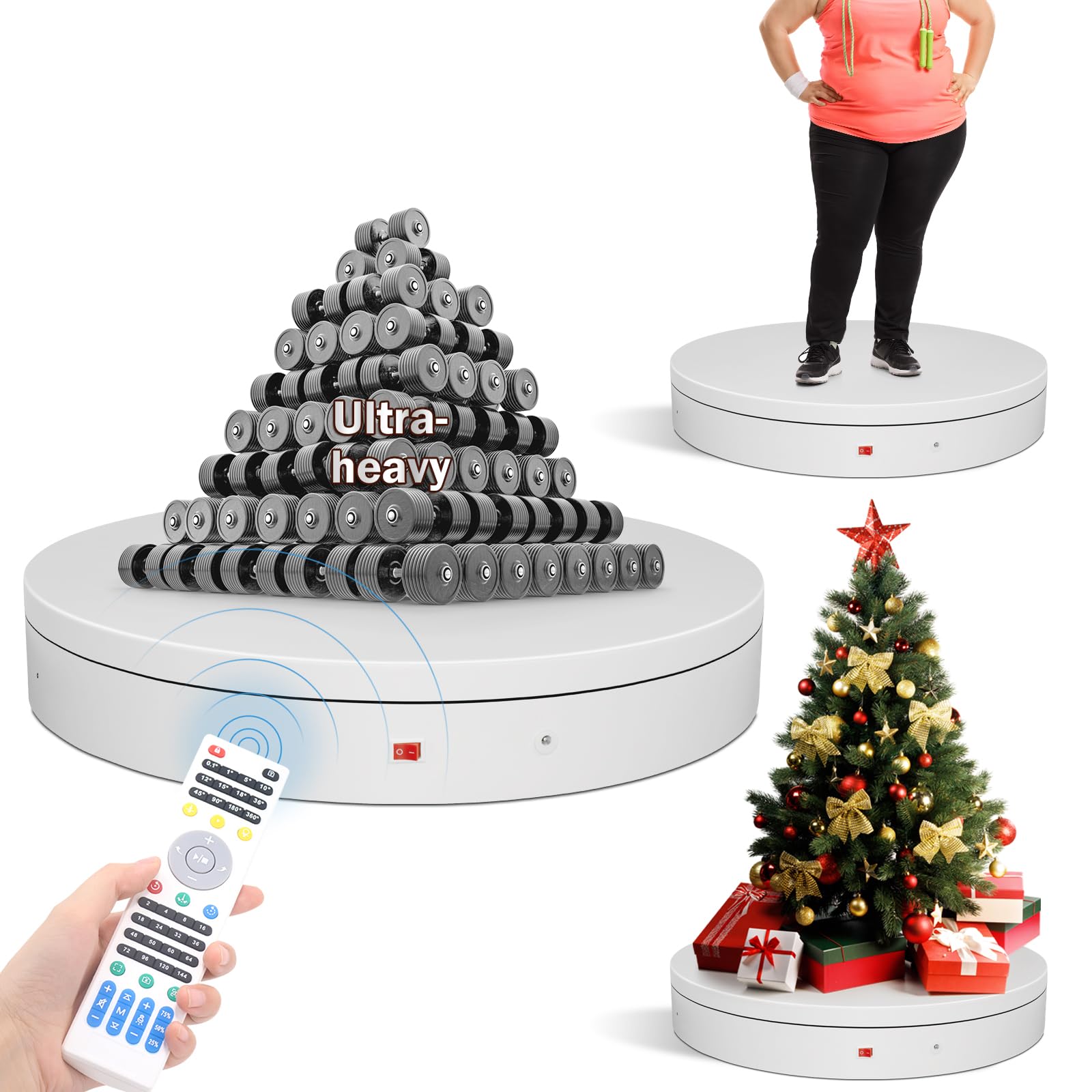 Photo 1 of 19.7In Remote Large Motorized electric turntable Rotating platform Photography Turntable Motorized lazy susan Base giratoria para for Photography,3D Scanner,Heavy duty display(Load Range:220~500lbs)