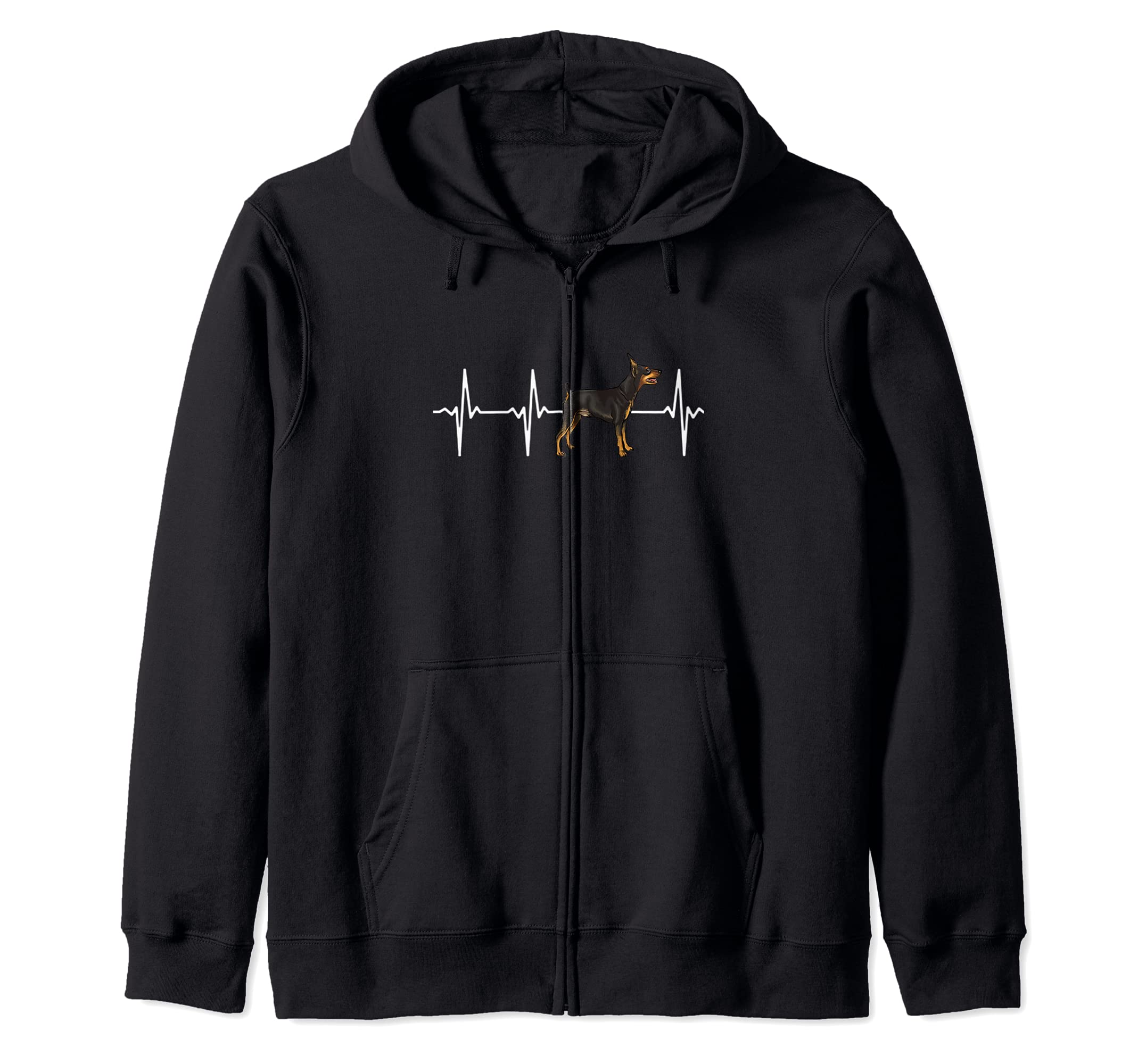 Miniature Pinscher Heartbeat Love My Dog Zip Hoodie