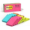 Post-it Mini Notes, 1.5x2 in, 12 Pads, America's #1 Favorite Sticky Notes, Poptimistic Collection, Bright Colors (Magenta, Pink, Blue, Green), Clean Removal, Recyclable (653AN)