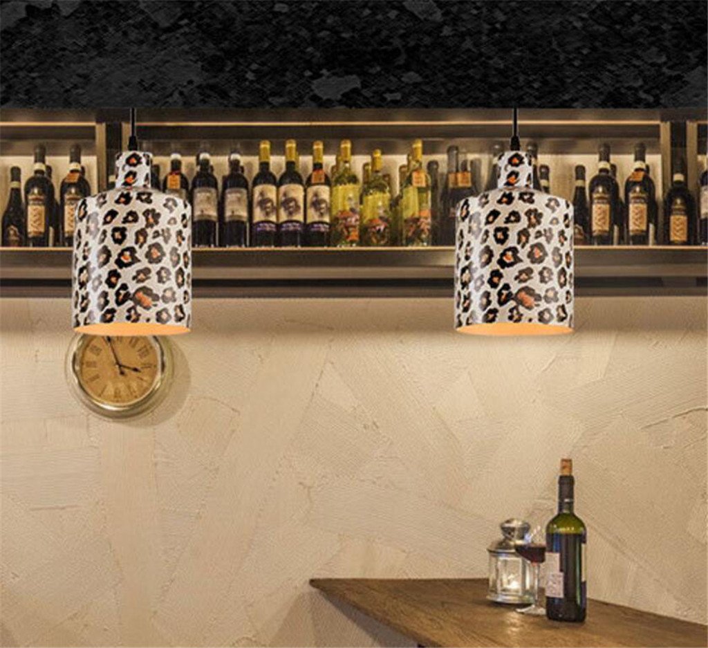 Chandelier lamp sahde polka dots leopard print black 