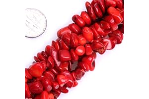 Red Coral Chips Beads for Jewelry Making Gemstone Semi Precious 7-8mm 34" Dyed Color JOE FOREMAN